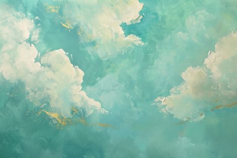 Golden Light Through Turquoise Clouds