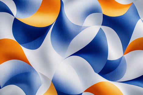 Flowing Waves of Blue and Gold