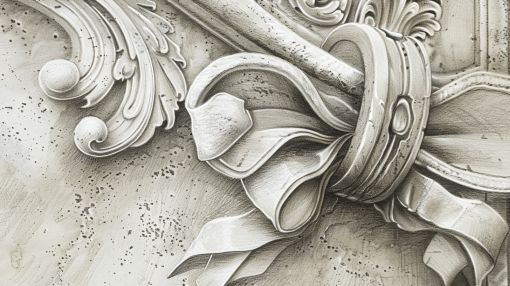 Ornate Classical Stone Ribbon Detail