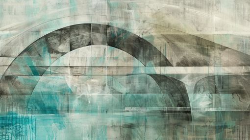Weathered Arches in Teal and Charcoal
