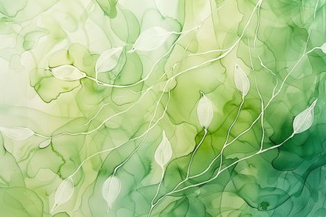 Ethereal Green Vines in Watercolor
