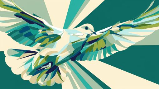 Doves in Flight Geometric Elegance