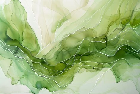 Flowing Emerald Veils in Motion