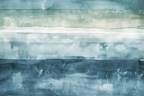 Misty Ocean Horizon in Blue