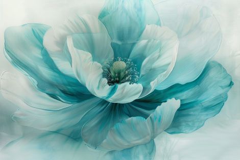 Ethereal Teal Bloom in Soft Light