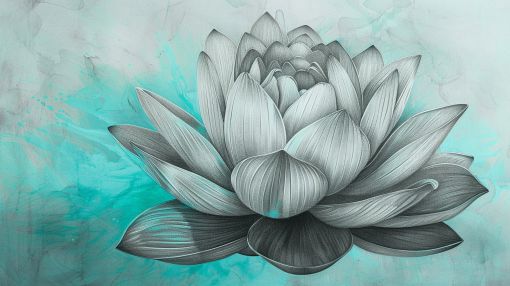 Silver Lotus on Turquoise Waters