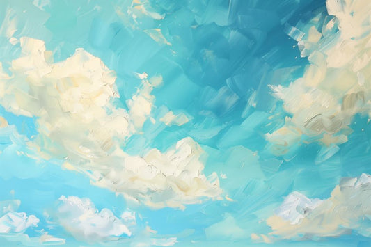Sunlit Clouds in Turquoise Sky