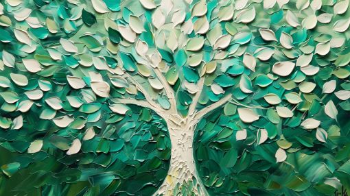 Emerald Tree in Textured Bloom