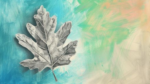 Oak Leaf on Painted Horizon