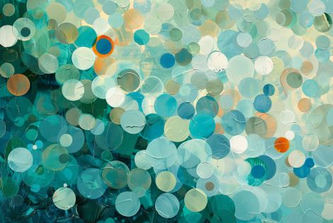 Teal Bubbles in Sunlit Waters