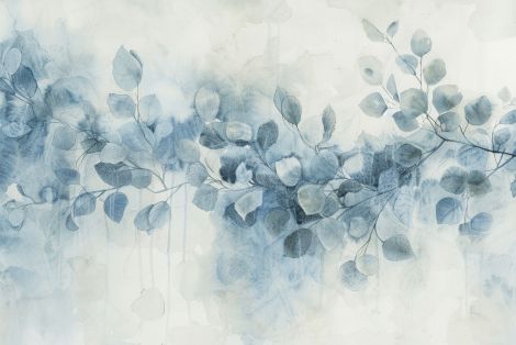 Blue Eucalyptus Branches in Mist