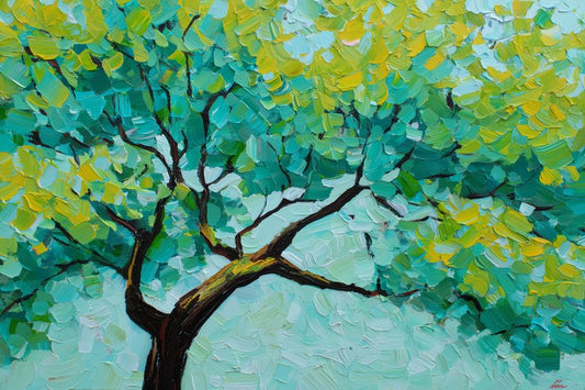 Sunlit Canopy in Turquoise and Gold