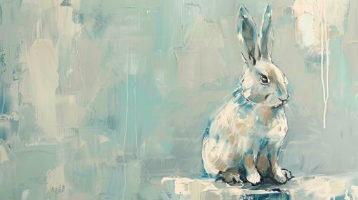 Serene White Rabbit in Soft Light