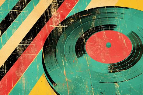 Retro Vinyl Groove in Color