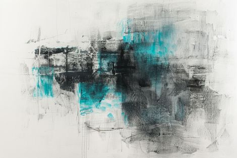 Turquoise Storm on White Horizon