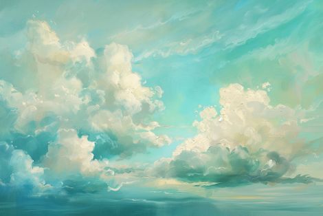 Ethereal Clouds Over Tranquil Sea