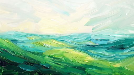 Rolling Green Hills at Dawn