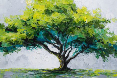 Sunlit Oak in Emerald Breeze