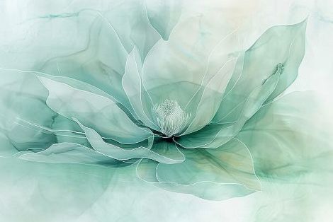 Ethereal Lotus in Jade Mist