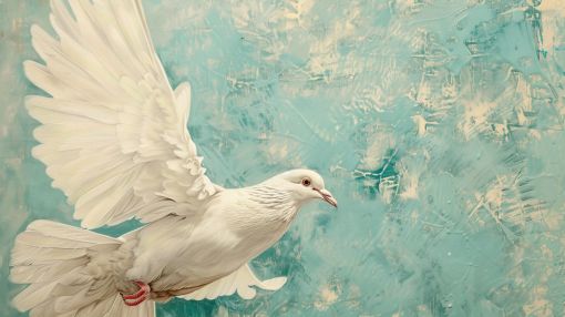 White Dove in Graceful Flight