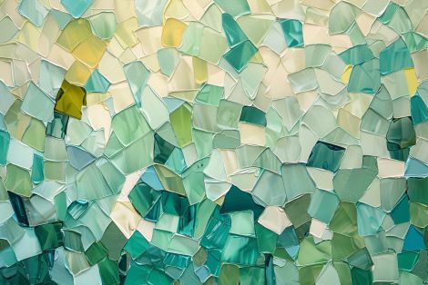 Sea Glass Mosaic in Coastal Greens