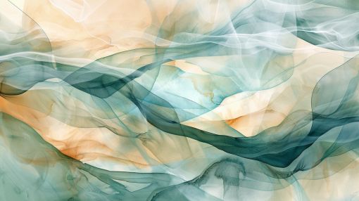Flowing Teal and Sand Waves