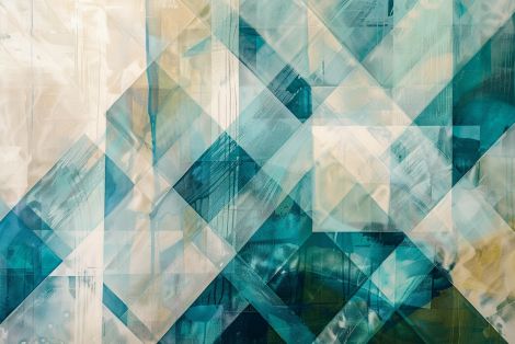 Geometric Teal Layers in Motion