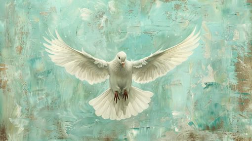White Dove in Graceful Sacred Flight