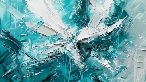 Teal Wings in Abstract Flight