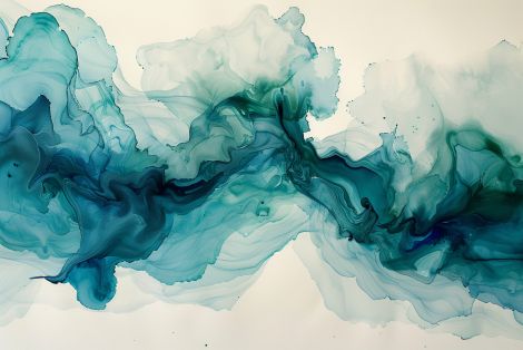 Oceanic Currents in Teal and Ink