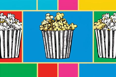 Popcorn Trio on Color Block Grid