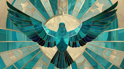 Teal Dove in Art Deco Radiance