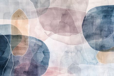 Soft Overlapping Watercolor Stone Forms