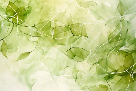 Ethereal Green Leaves in Flow