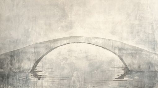 Misty Stone Bridge Over Still Waters
