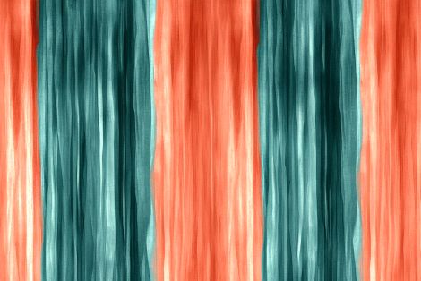 Coral and Teal Painted Stripes