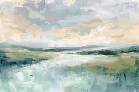 Serene Marsh Under Soft Skies