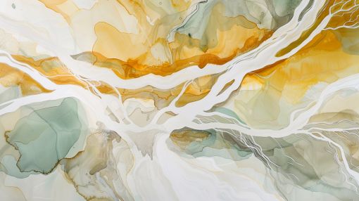 Golden Rivers Through Marble Mist