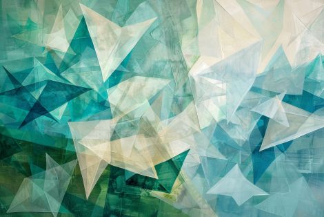 Crystalline Depths in Teal and White