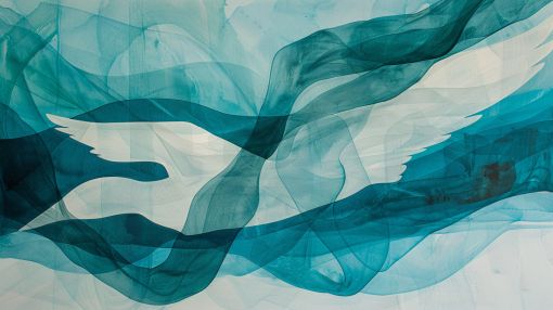 Ethereal Flight Through Teal Waters