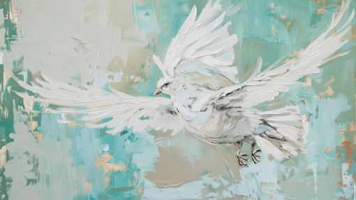 White Dove in Ethereal Flight