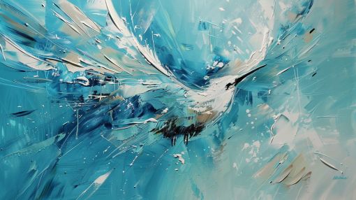 Seabird Soaring Through Azure Skies