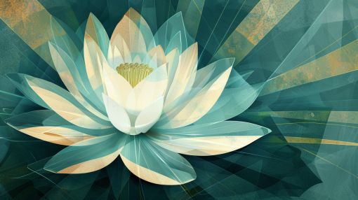 Luminous Lotus in Teal Radiance