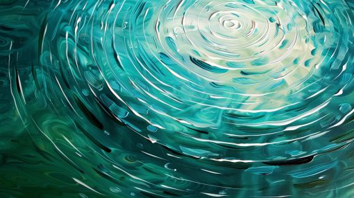 Teal Ripples Expanding Across Still Waters