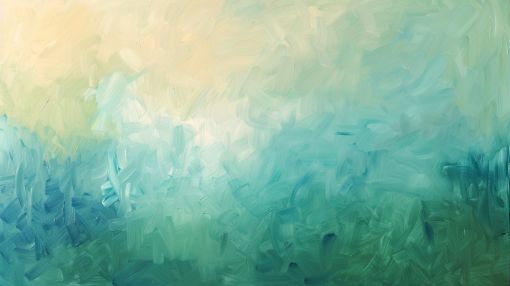 Misty Morning Meadow in Teal