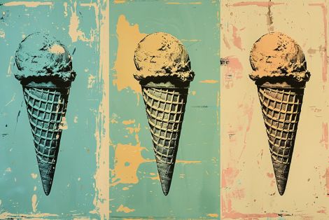 Triple Scoop Pop Art Cones