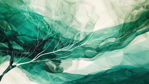 Emerald Winds Through Bare Branches