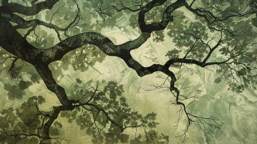 Ancient Oak Canopy in Verdant Light