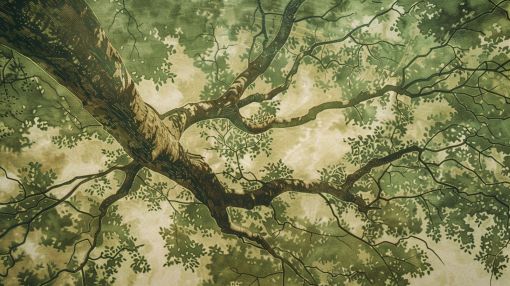 Ancient Oak Canopy From Below