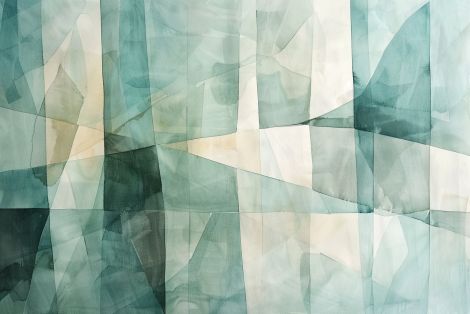 Translucent Geometry in Teal and Cream